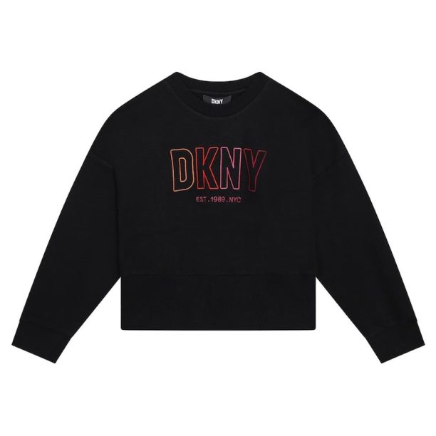 Суитшърт с паднали ръкави и лого DKNY