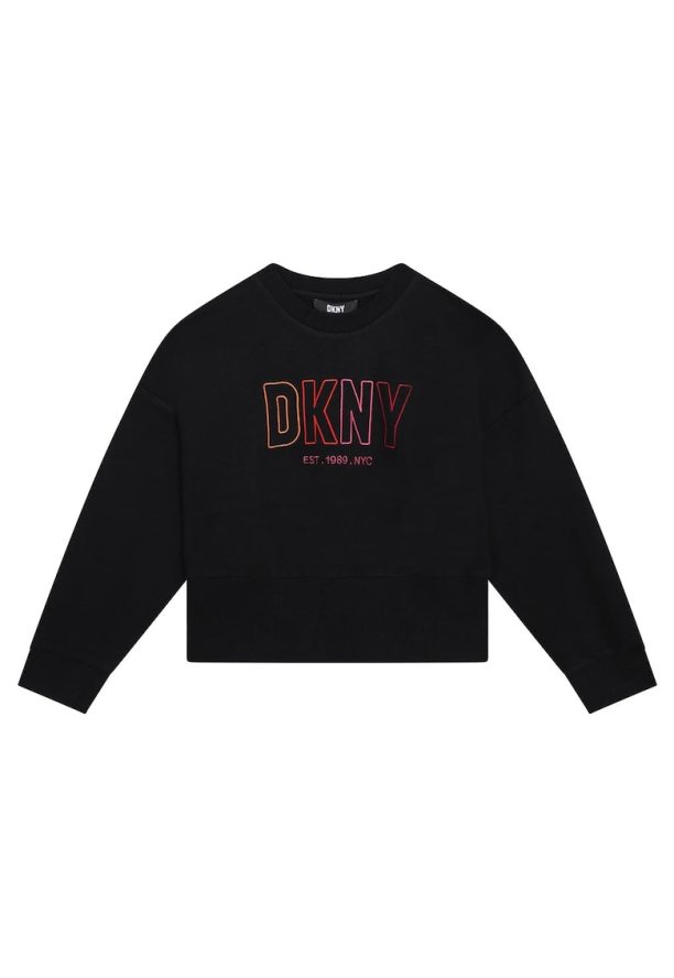 Суитшърт с паднали ръкави и лого DKNY