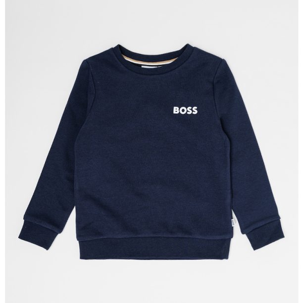 Суитшърт с памук и лого BOSS Kidswear