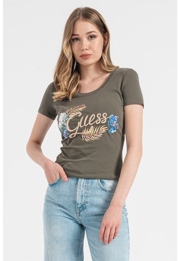 Тениска по тялото с лого GUESS JEANS