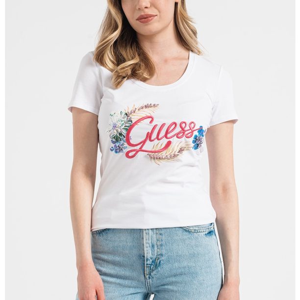 Тениска по тялото с лого GUESS JEANS