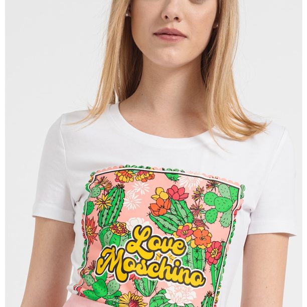 Тениска по тялото с лого Love Moschino