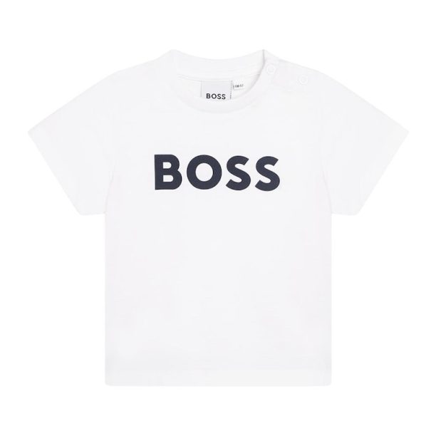 Тениска с контрастно лого BOSS Kidswear