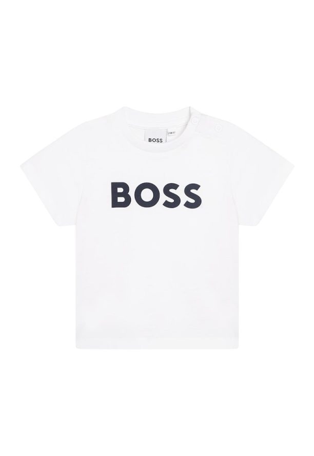 Тениска с контрастно лого BOSS Kidswear