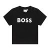 Тениска с контрастно лого BOSS Kidswear