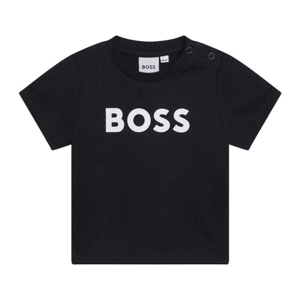 Тениска с контрастно лого BOSS Kidswear