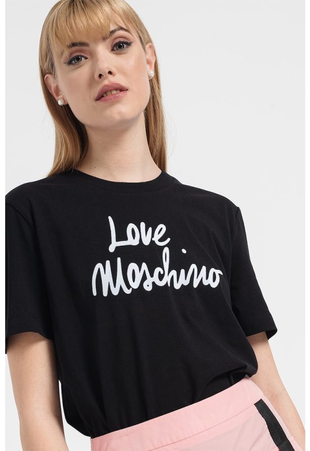 Тениска с контрастно лого Love Moschino