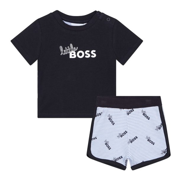 Тениска с лого и къс панталон - 2 части BOSS Kidswear