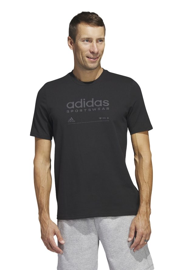 Тениска с лого и овално деколте adidas Sportswear