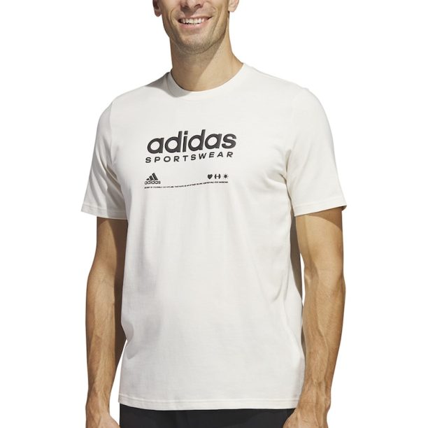 Тениска с лого и овално деколте adidas Sportswear