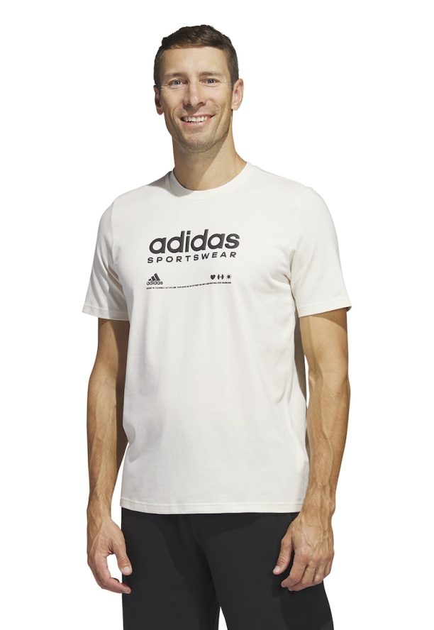 Тениска с лого и овално деколте adidas Sportswear