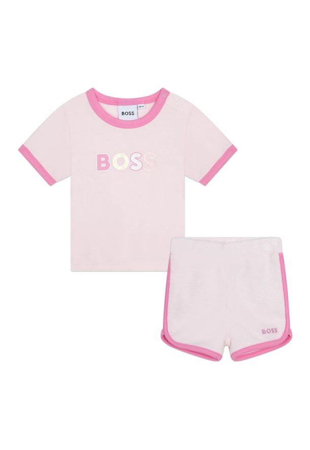 Тениска с лого къс панталон - 2 части BOSS Kidswear