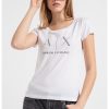 Тениска с лого с декоративни камъни ARMANI EXCHANGE