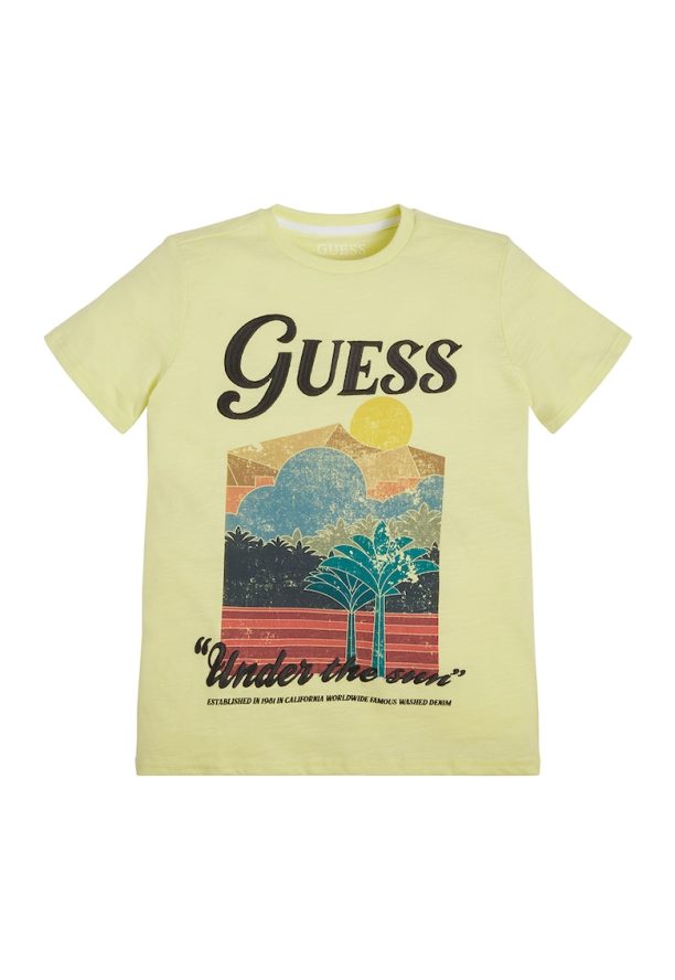 Тениска с овално деколте и бродирано лого GUESS JEANS