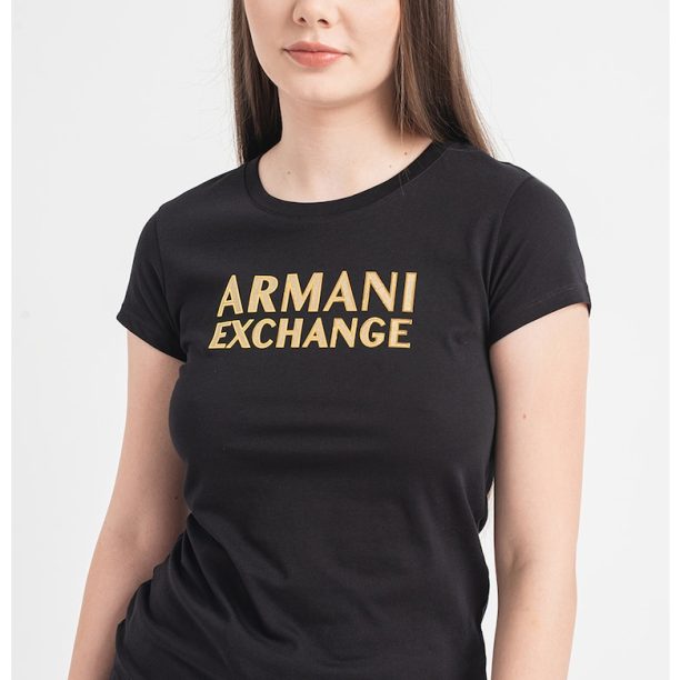 Тениска с овално деколте и брокат ARMANI EXCHANGE