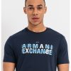 Тениска с овално деколте и лого ARMANI EXCHANGE