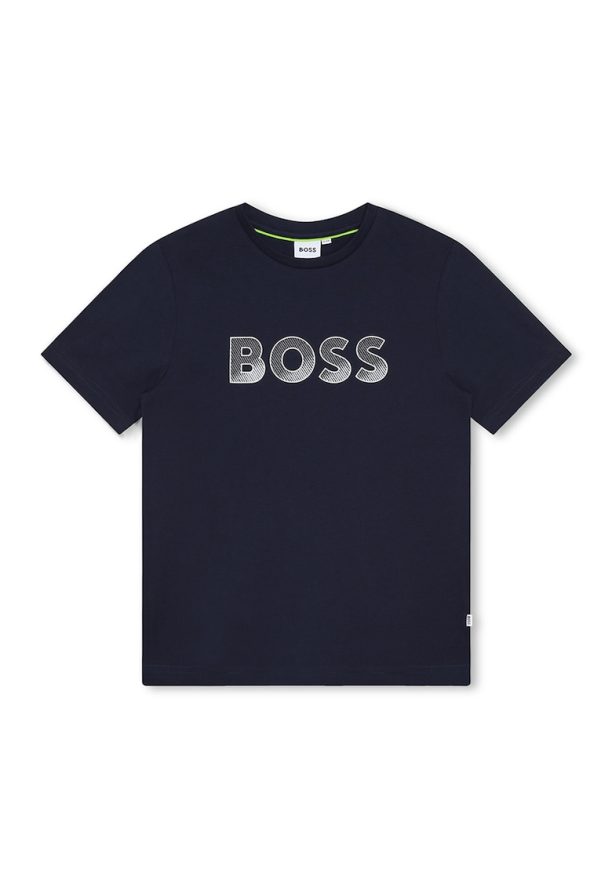 Тениска с овално деколте и лого BOSS Kidswear