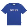 Тениска с овално деколте и лого BOSS Kidswear