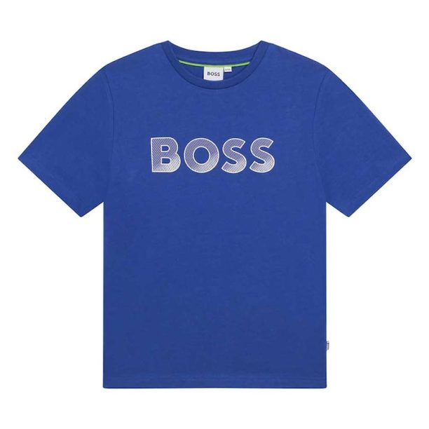 Тениска с овално деколте и лого BOSS Kidswear