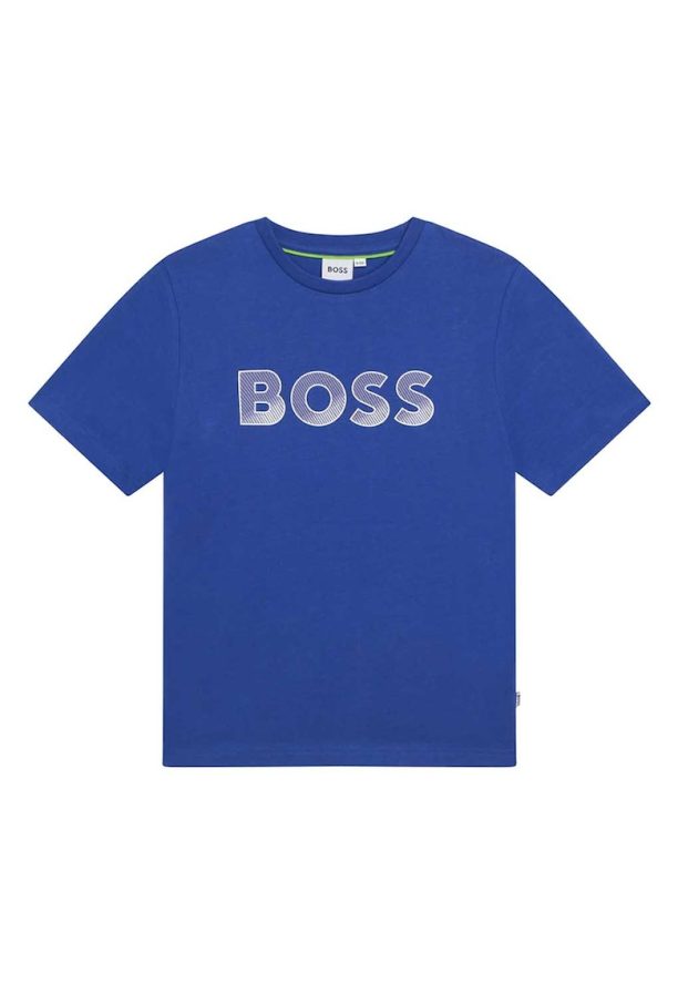 Тениска с овално деколте и лого BOSS Kidswear