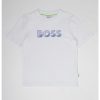 Тениска с овално деколте и лого BOSS Kidswear