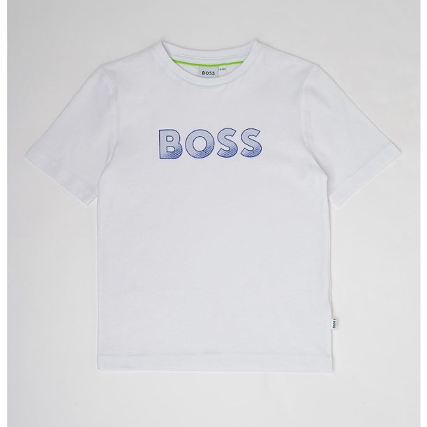 Тениска с овално деколте и лого BOSS Kidswear