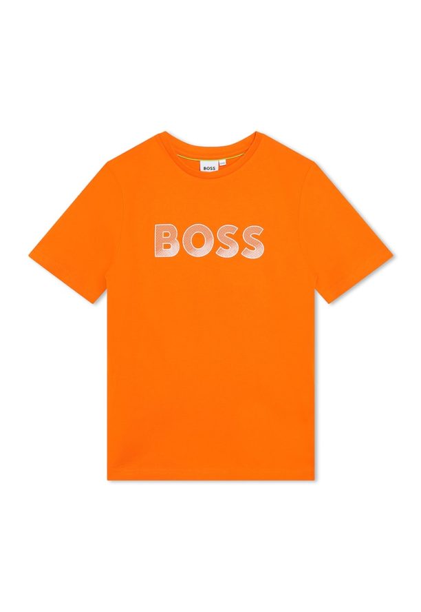 Тениска с овално деколте и лого BOSS Kidswear