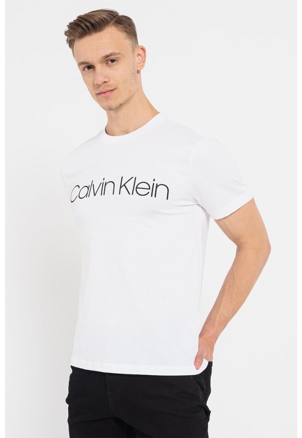 Тениска с овално деколте и лого CALVIN KLEIN