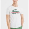 Тениска с овално деколте и лого Lacoste