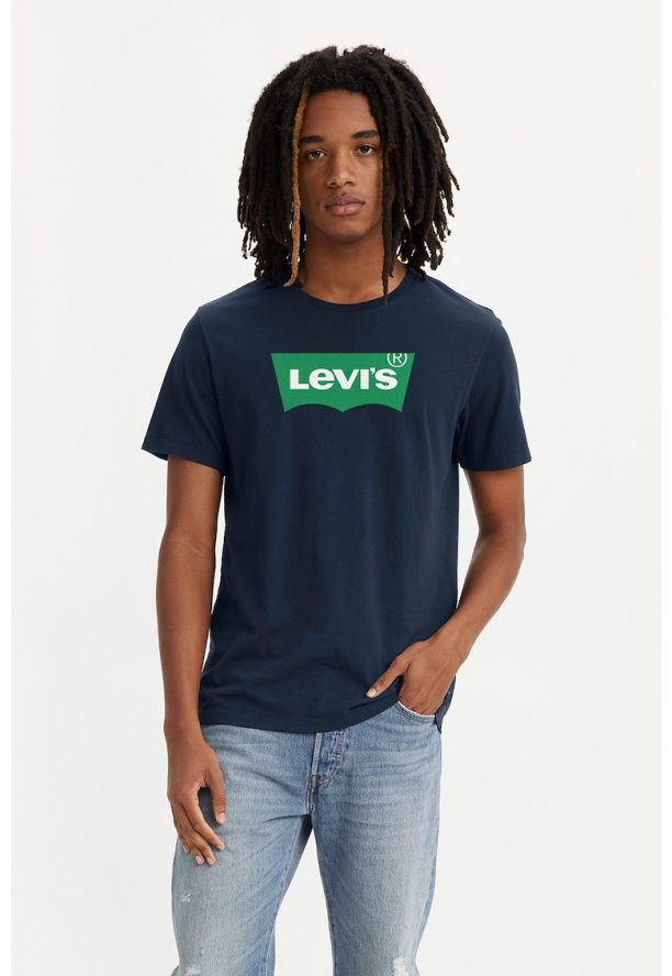 Тениска с овално деколте и лого Levis