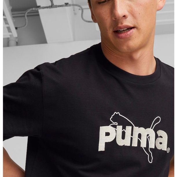 Тениска с овално деколте и лого Puma