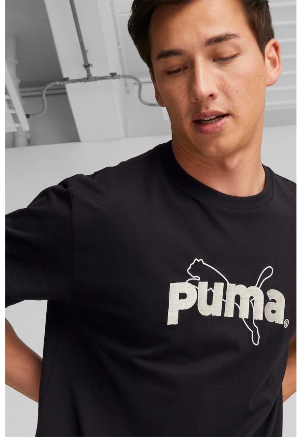 Тениска с овално деколте и лого Puma