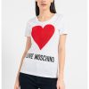 Тениска с овално деколте и уголемено лого Love Moschino