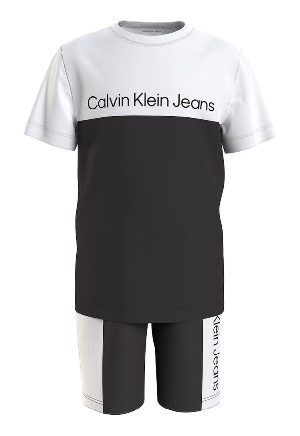 Тениска с органичен памук и къс панталон с лого CALVIN KLEIN