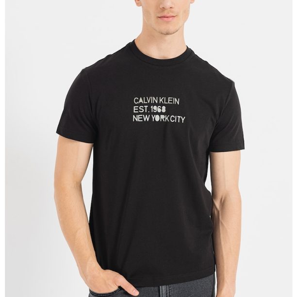 Тениска с органичен памук с лого CALVIN KLEIN