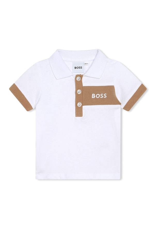 Тениска с памук и яка и къс панталон - 2 части BOSS Kidswear