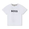 Тениска с памук с лого BOSS Kidswear