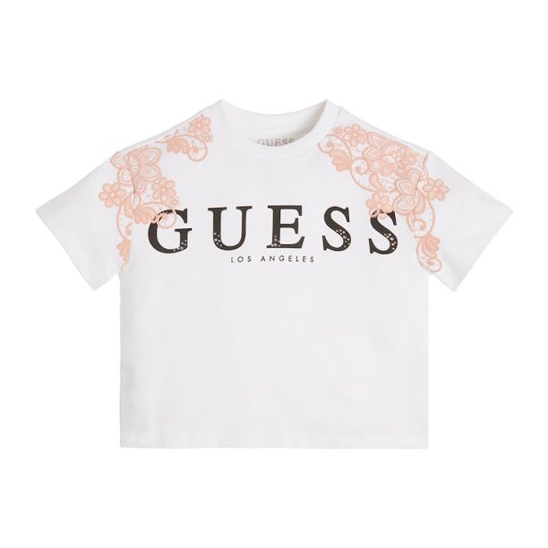 Тениска с принт и лого GUESS JEANS