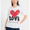 Тениска с принт и лого Love Moschino