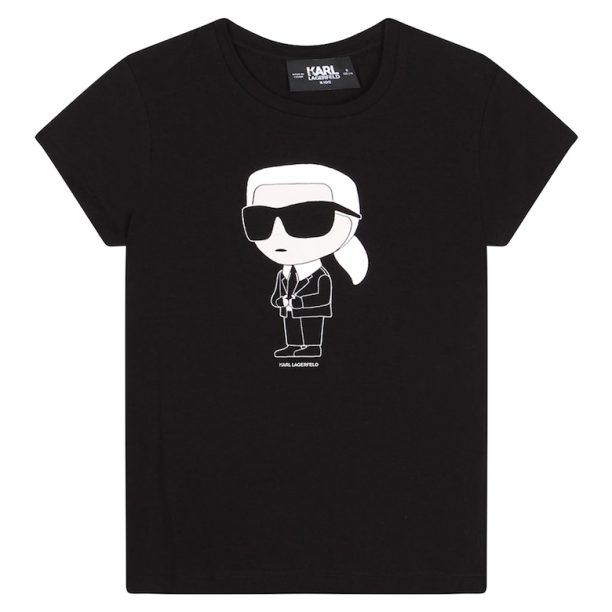 Тениска с фигурална щампа KARL LAGERFELD KIDS