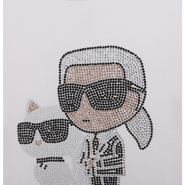 Тениска с фигурална щампа KARL LAGERFELD KIDS