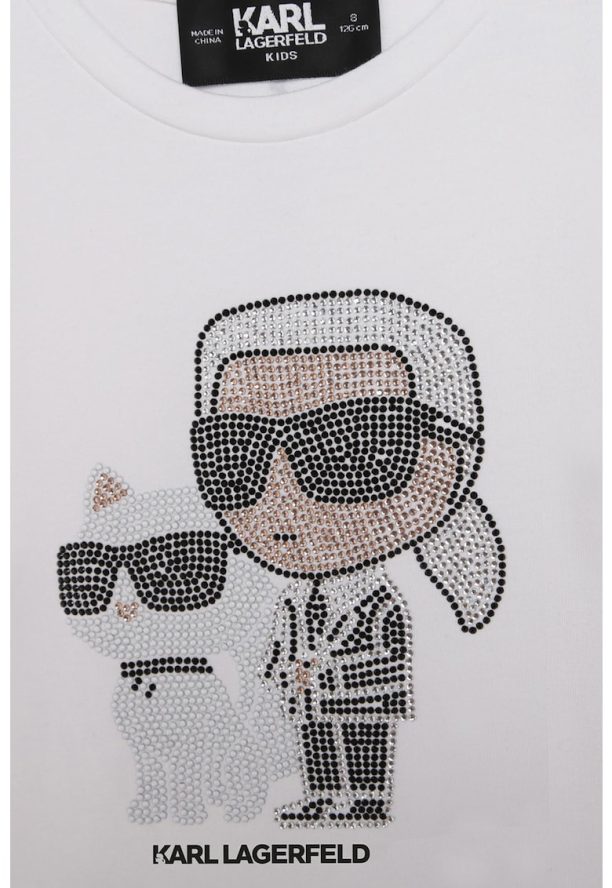 Тениска с фигурална щампа KARL LAGERFELD KIDS