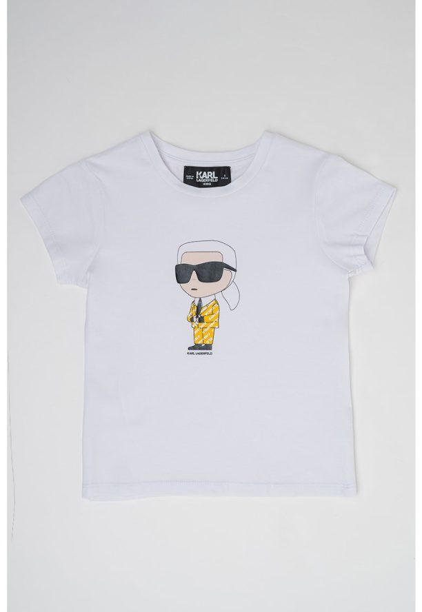 Тениска с фигурална щампа KARL LAGERFELD KIDS