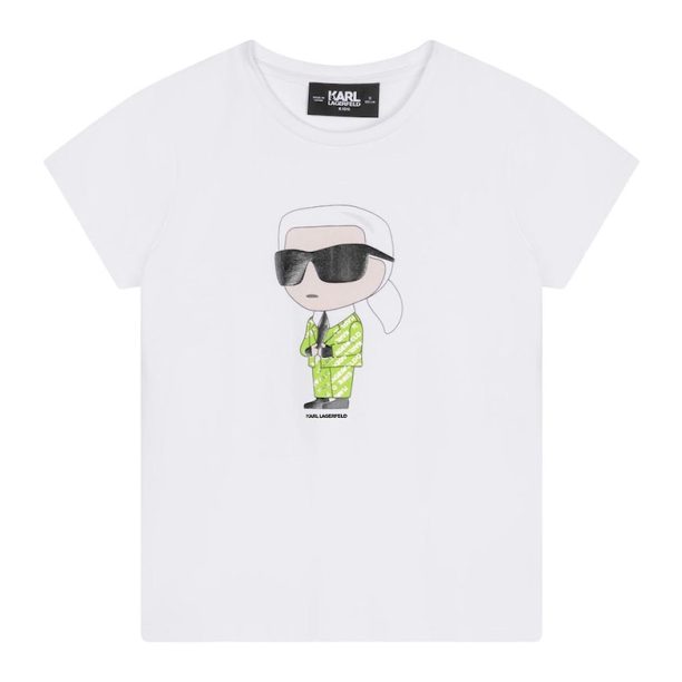 Тениска с фигурална щампа KARL LAGERFELD KIDS