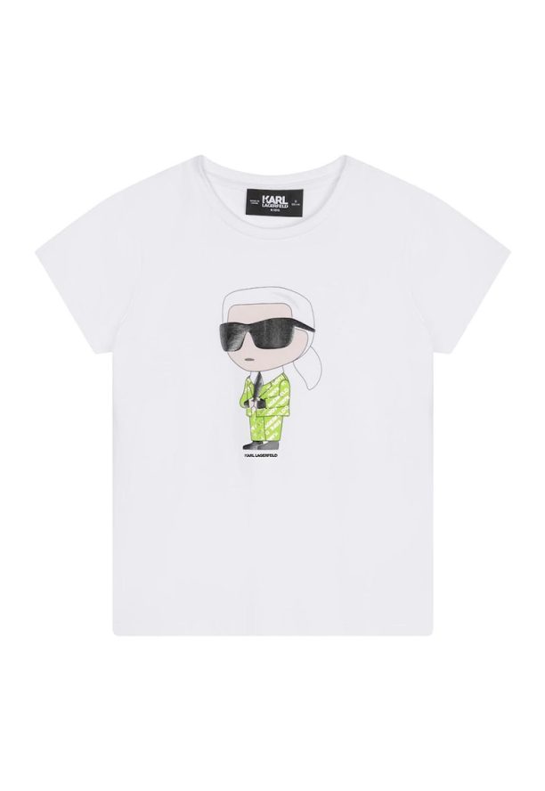 Тениска с фигурална щампа KARL LAGERFELD KIDS