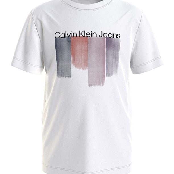 Тениска с фигурална щампа и лого CALVIN KLEIN