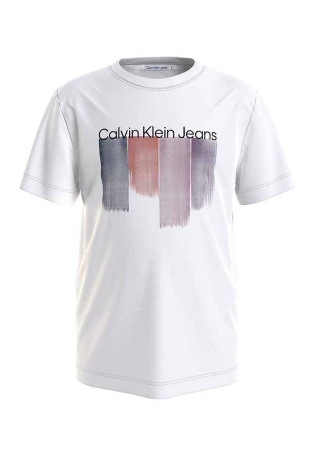 Тениска с фигурална щампа и лого CALVIN KLEIN