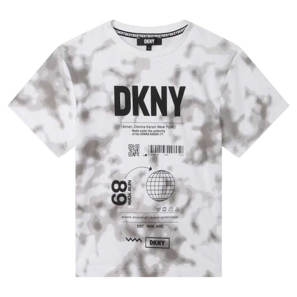 Тениска с хоризонтален меланж DKNY