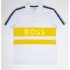 Тениска с яка и лого BOSS Kidswear