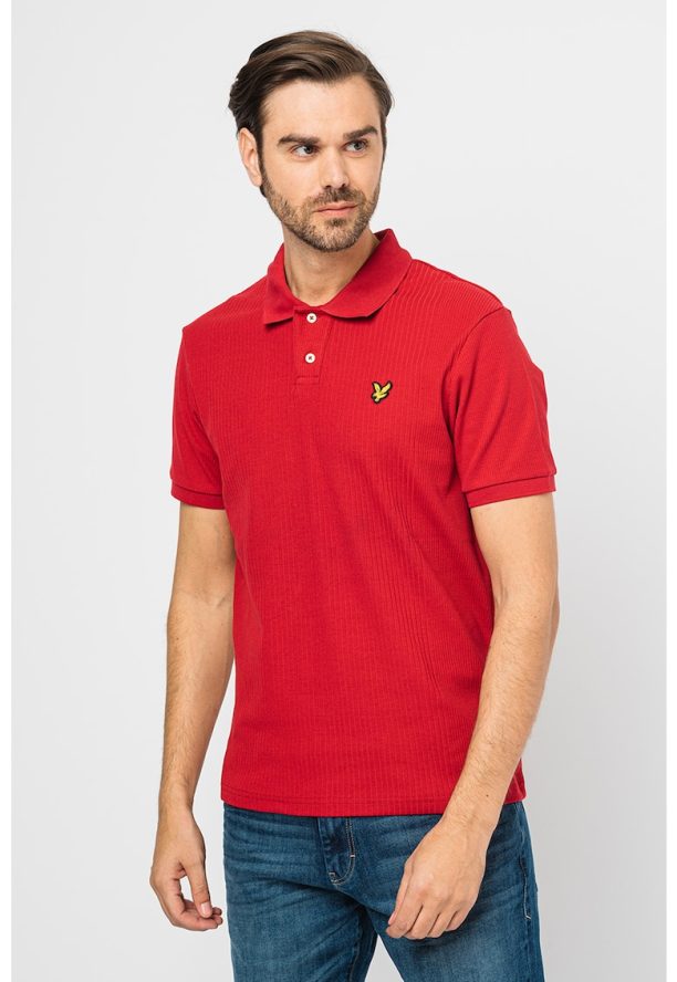 Тениска с яка и лого отпред Lyle  Scott